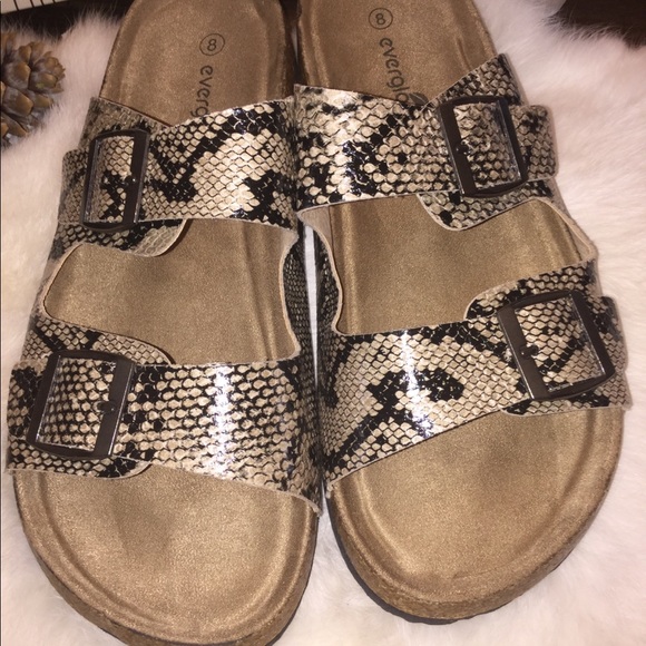 NWT Everglades Birk-1 Snake cork slides - Picture 2 of 3